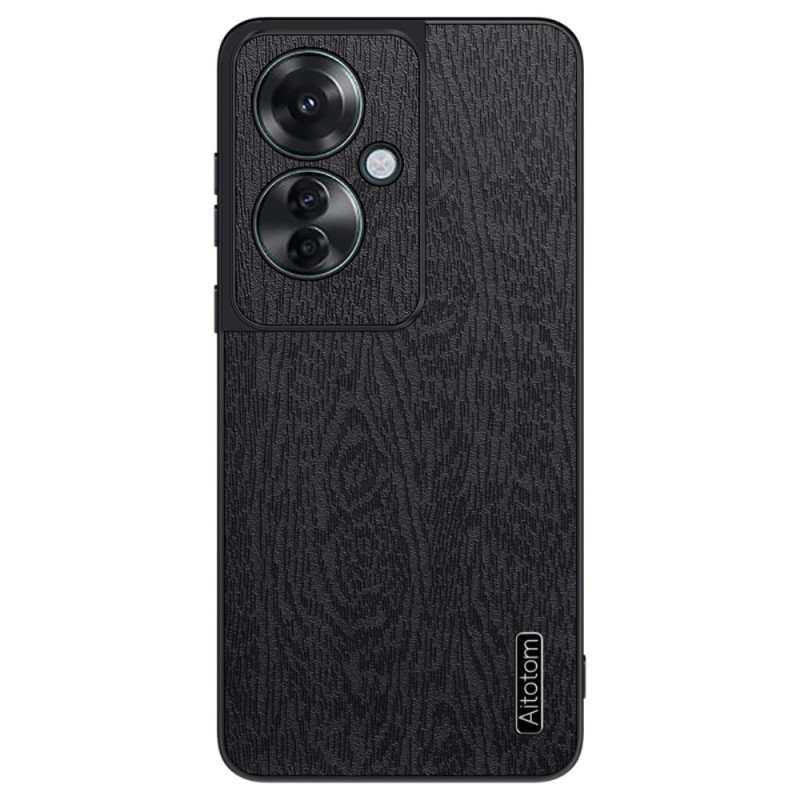 Oppo Reno 11F 5G Hout Effect Kunstlederen Hoesje