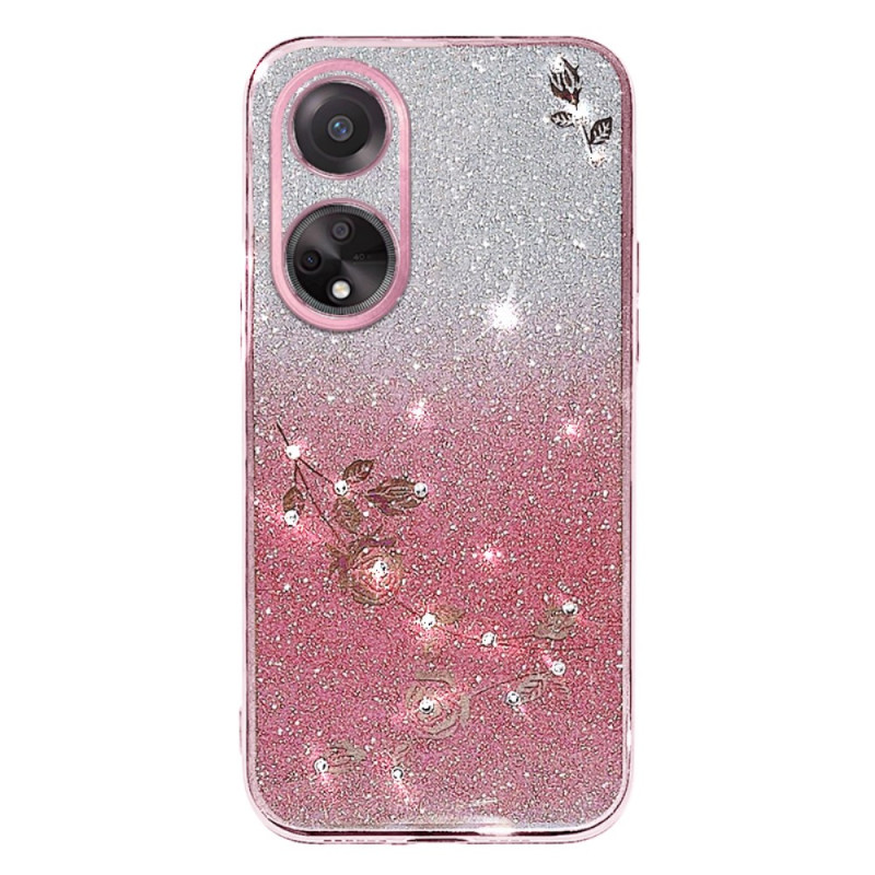 Oppo A58 Bloemen en Strass KADEM Case