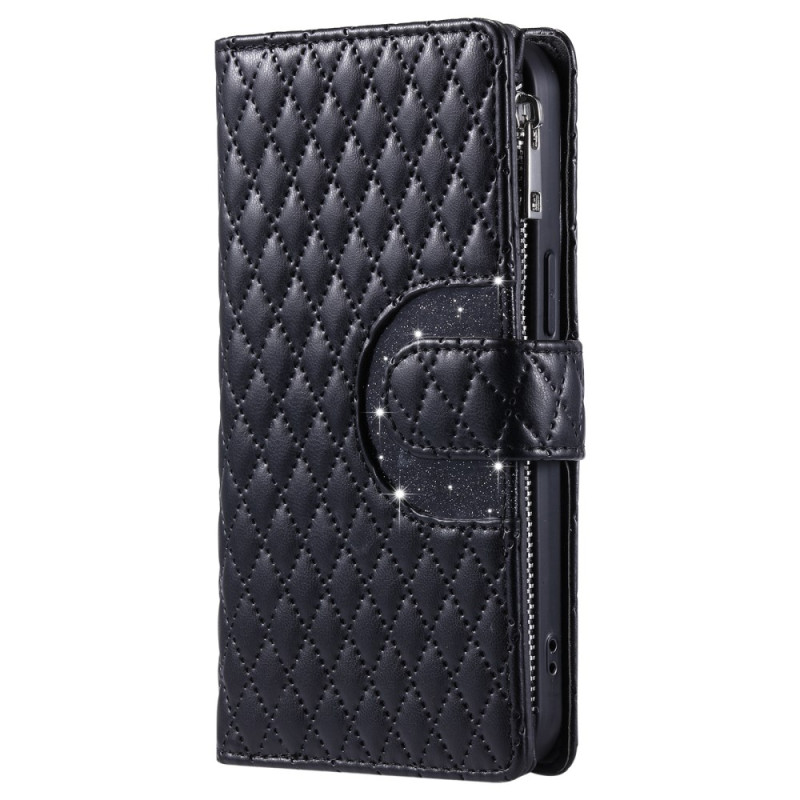 Oppo A58 Quilted Sequin Portemonnee en Koord
 Case