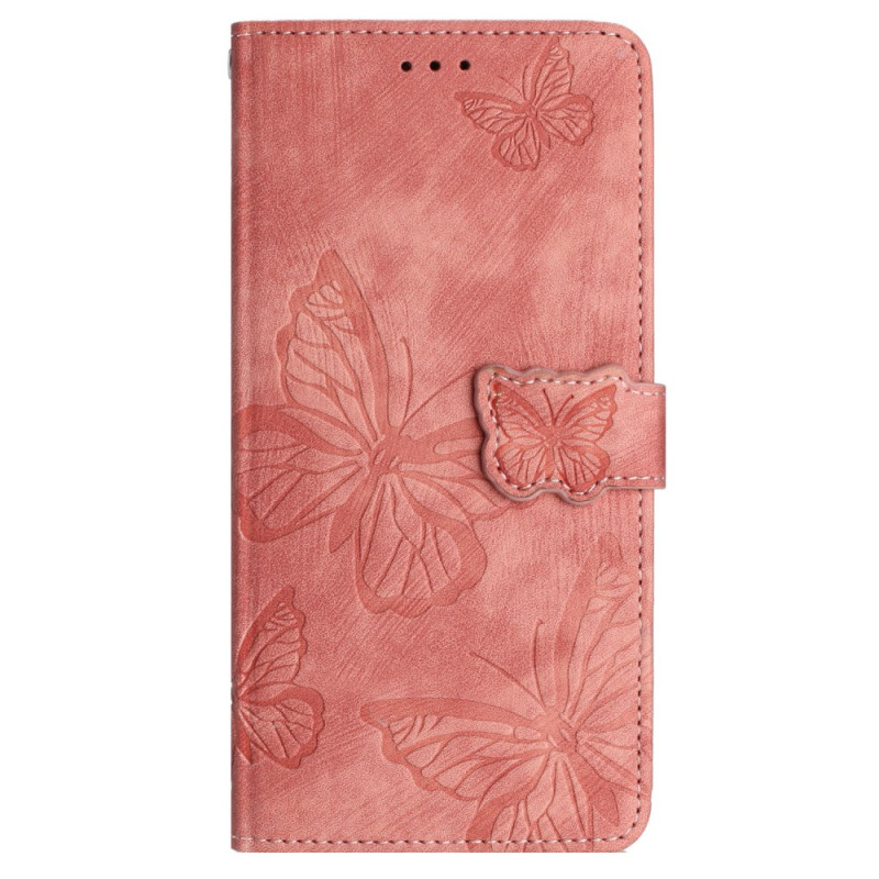 Hoesje Oppo A38 / A18 Suède-effect Vlinderpatroon