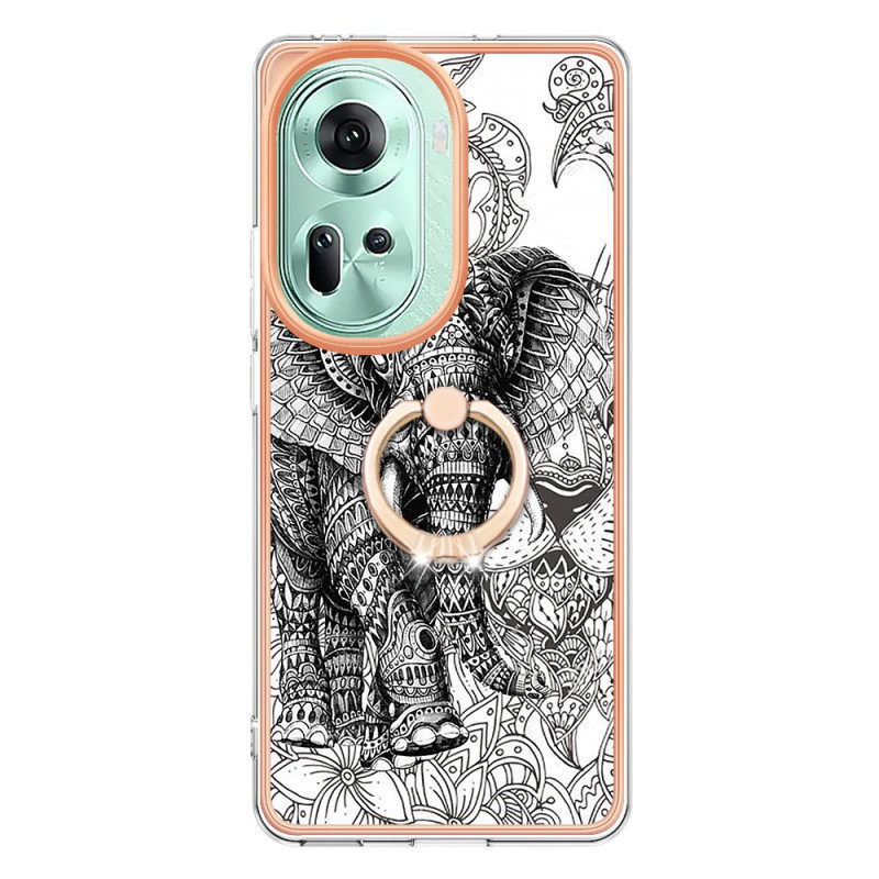 Hoesje Oppo Reno 11 5G Ring-ondersteuning. Totem Olifant