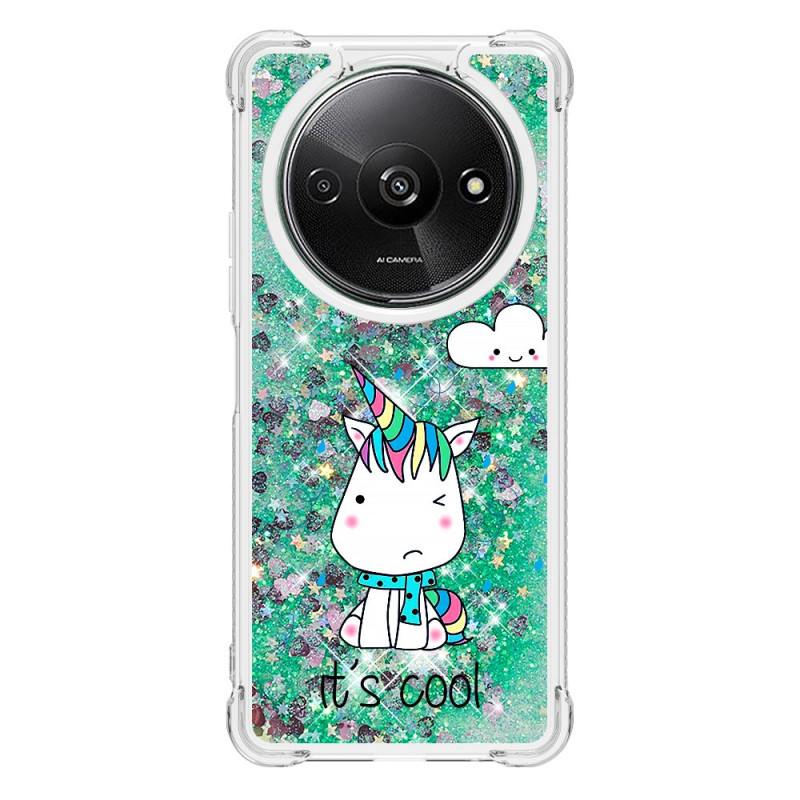 Xiaomi Redmi A3 glitter eenhoorn hoesje