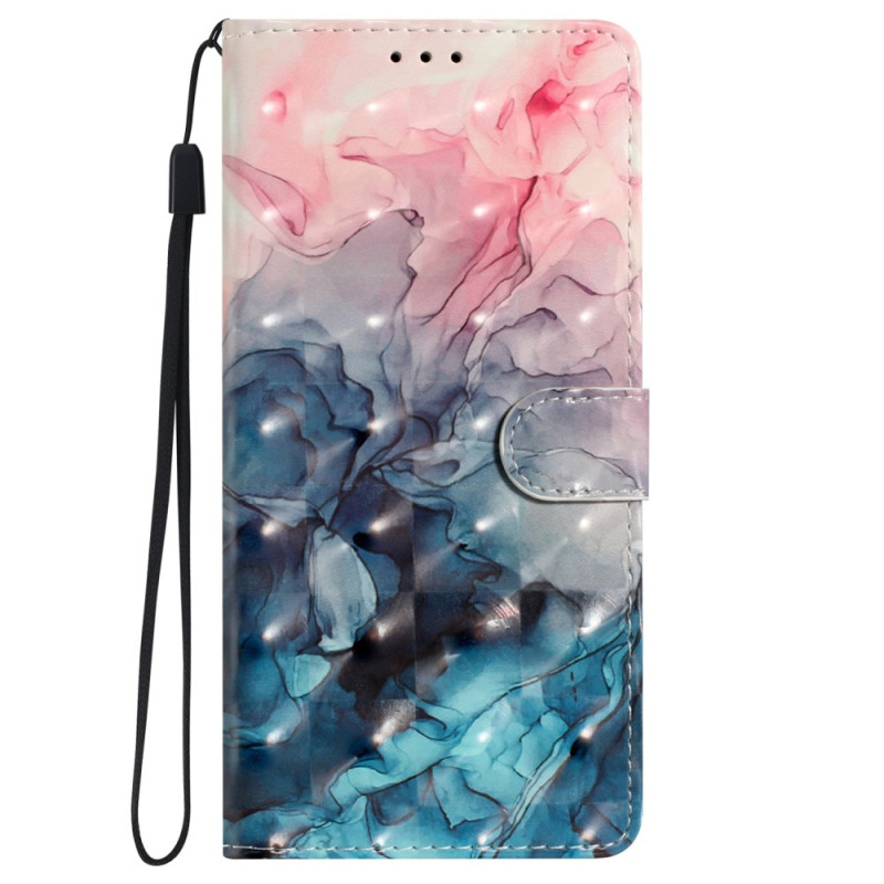 Oppo Reno 10 / 10 Pro Marble Roze en Blauwe Band Case