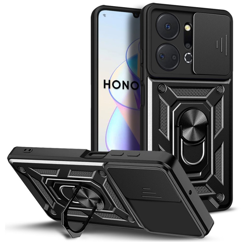 Honor X7a hoesje met schuiflensbescherming en steunring