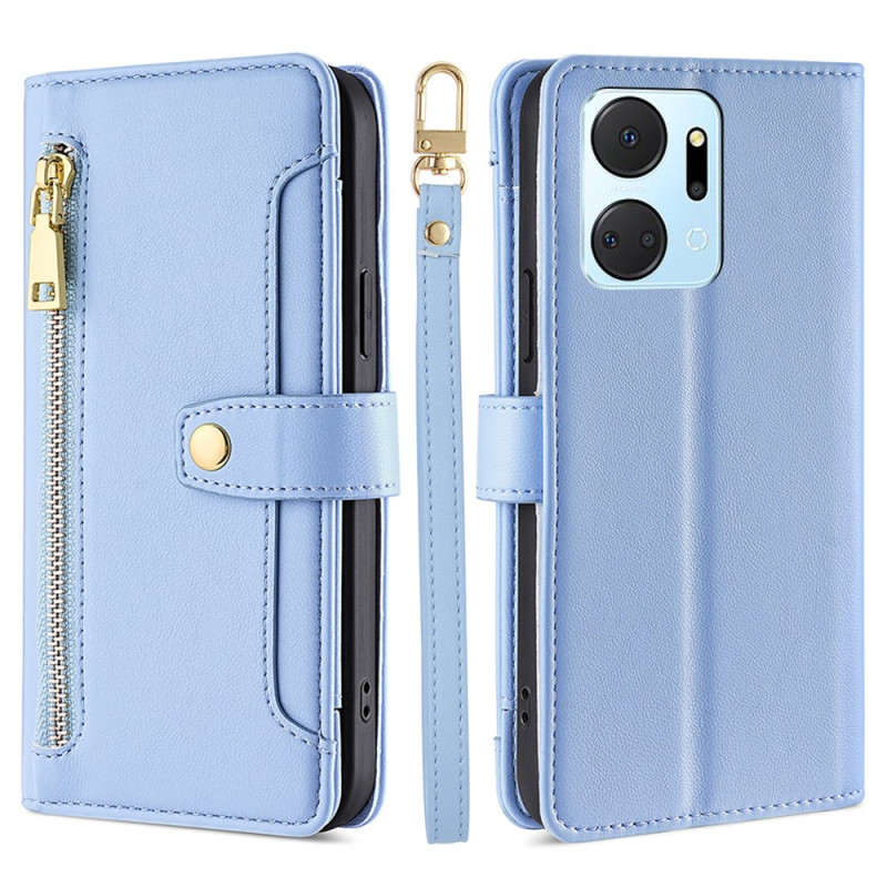 Honor X7a Portemonnee Sleutelkoord en Schouderriem Case