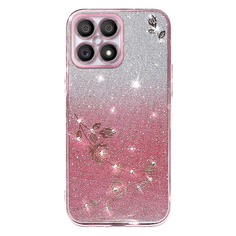 Honor X8 Bloem en Strass Case KADEM