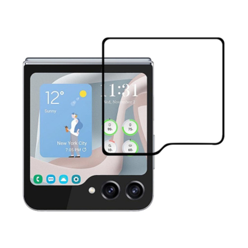 Gehard glas screenprotector voor Samsung Galaxy Z Flip 6 zwarte randen