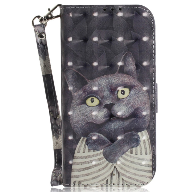 Sony Xperia 1 VI Grijs Cat Strap Hoesje