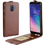 Samsung Galaxy A6 opvouwbaar lederen effect case