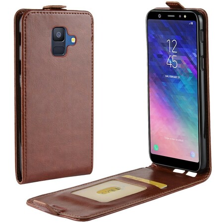 Samsung Galaxy A6 opvouwbaar lederen effect case