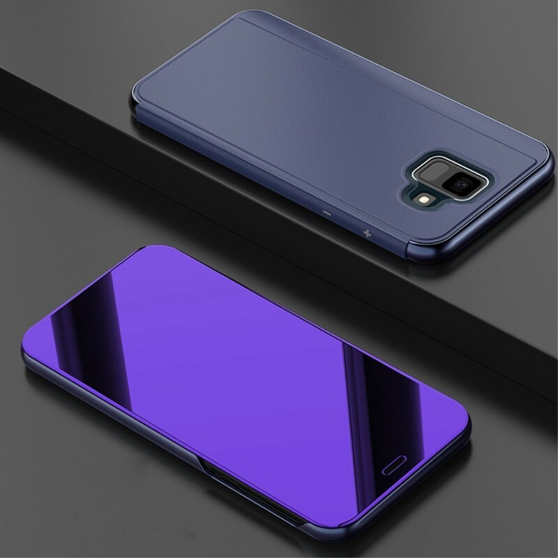 Bekijk Cover Samsung Galaxy A6 Spiegel en Leder Effect