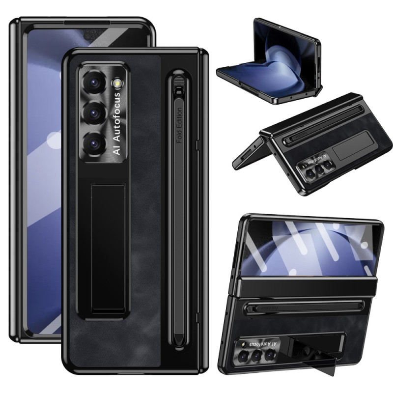 Samsung Galaxy Z Fold 6 Geval Vintage stijl getemperd glas houder en Film