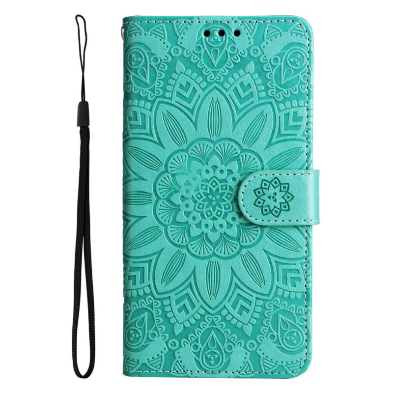 Hoesje Oppo Reno 7 Zonnebloempatroon met riem