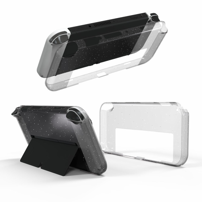 Nintendo Switch Transparant OLED Glitter Etui