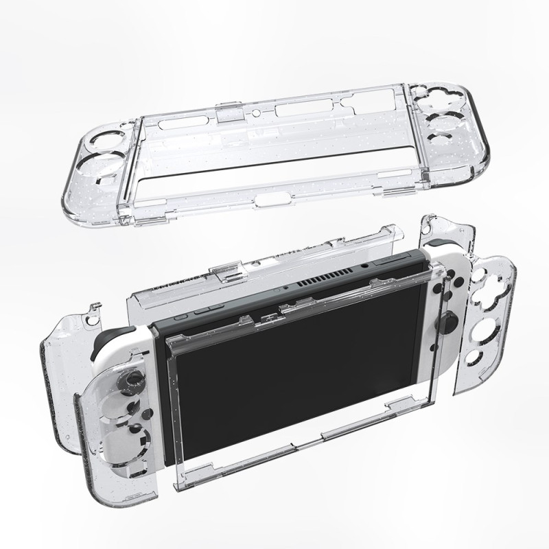 Nintendo Switch Transparant OLED-Hoesje met Glitter