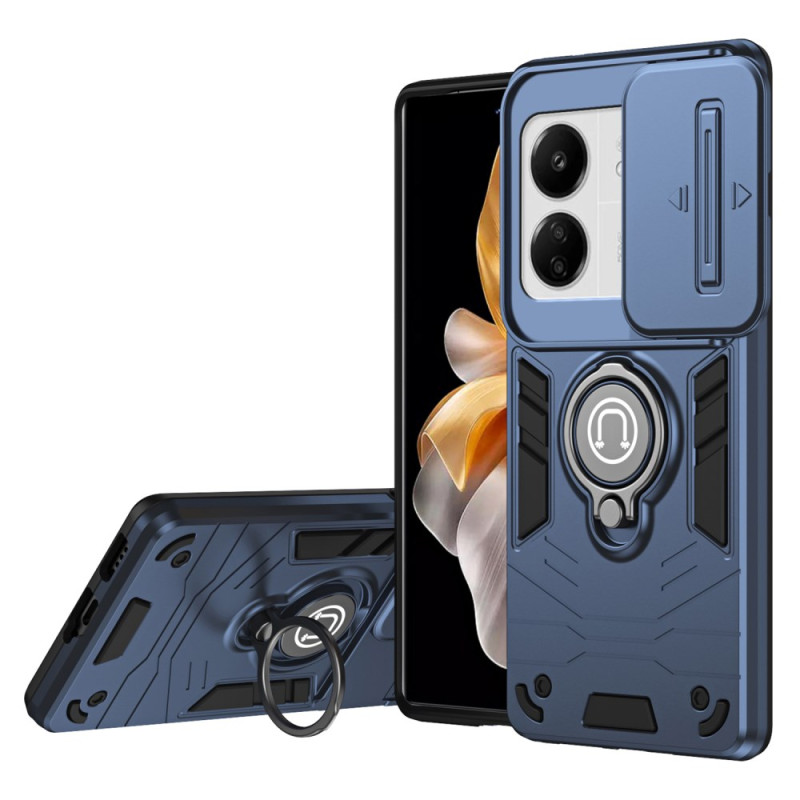 Xiaomi Redmi 13C 4G/5G/Poco C65 Hoesje Schuiflensdeksel en Steunring