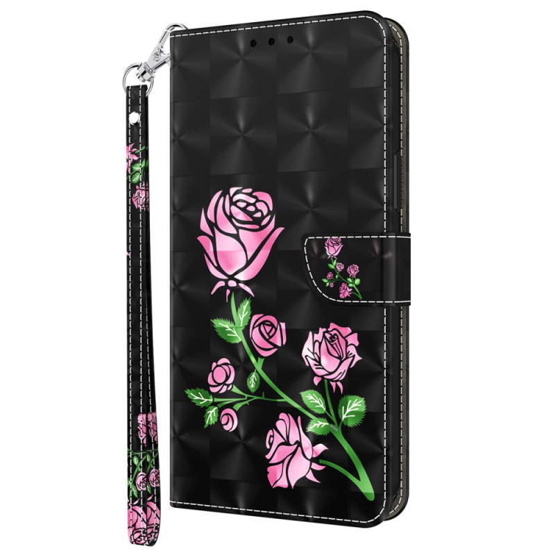 Honor 90 Pro Roze Bloemen Sleutelkoord Hoesje