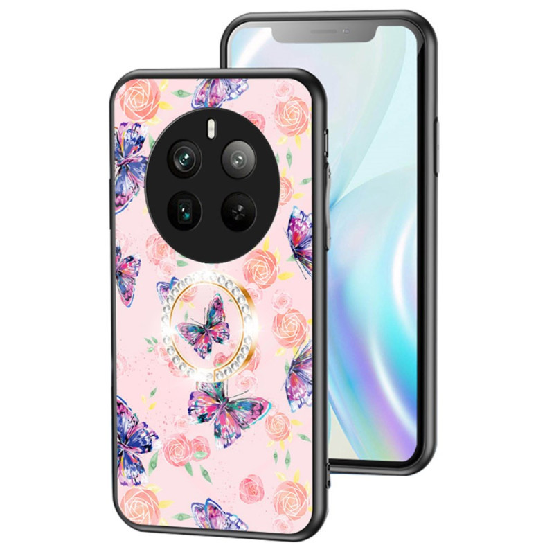 Hoesje Realme 12 Pro 5G / 12 Pro Plus 5G Gehard glas Steunring Vlinder Series