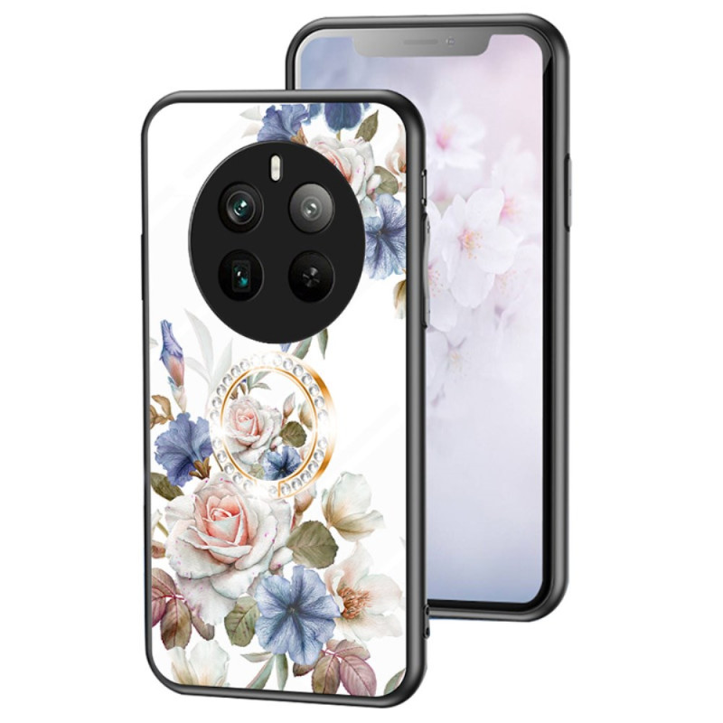 Hoesje Realme 12 Pro 5G / 12 Pro Plus 5G Gehard glas Bloem steunring