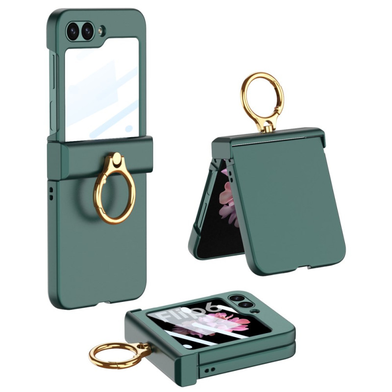 Samsung Galaxy Z Flip 7 FE / Z Flip 6 Geval GKK Gehard Glas Film en Steunring