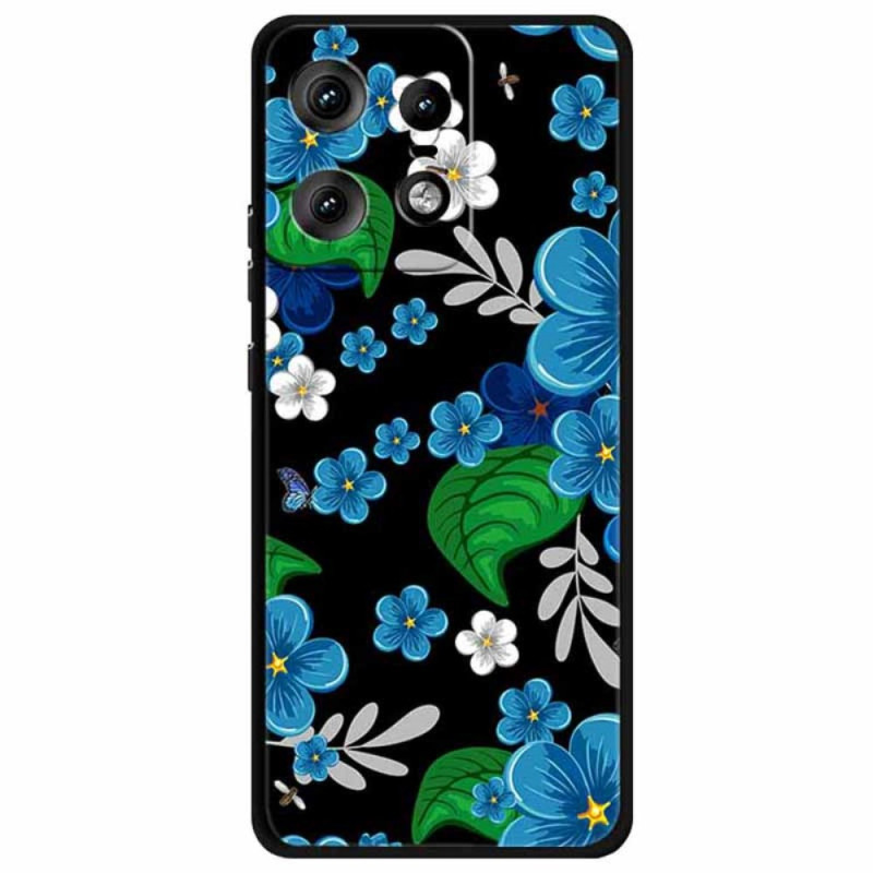 Beschermhoes Motorola Edge 50 Pro Blauw Bloemen