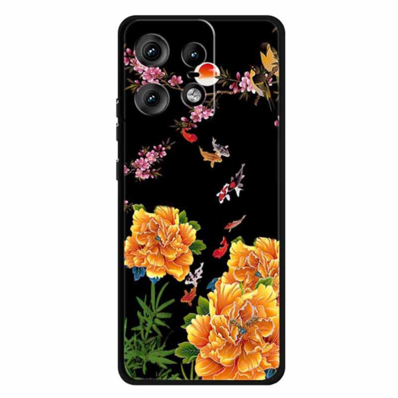 Cover Motorola Edge 50 Pro Bloemen en vissen