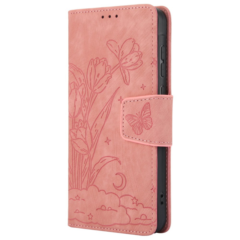 Motorola Edge 50 Pro Lanyard hoesje met bloemenprint