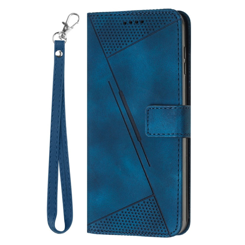 Hoesje Motorola Edge 50 Pro Driehoekenpatroon met riem