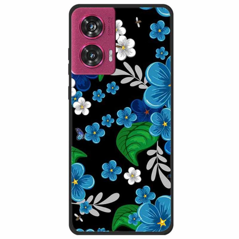 Cover Motorola Edge 50 Fusion Blue Bloemen