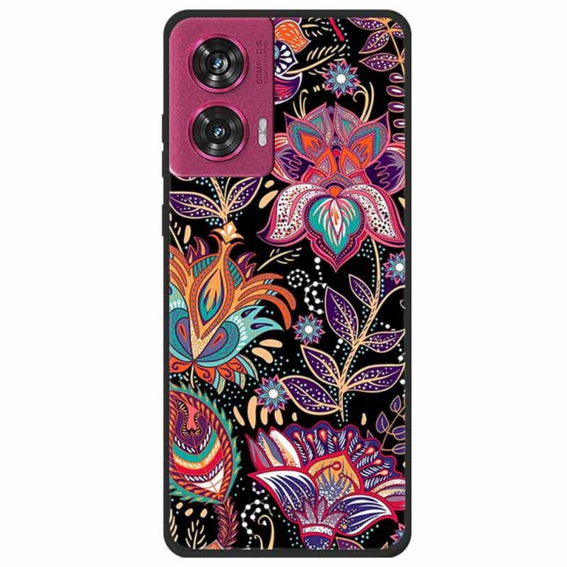 Cover Motorola Edge 50 Fusion Paarse Bloemen