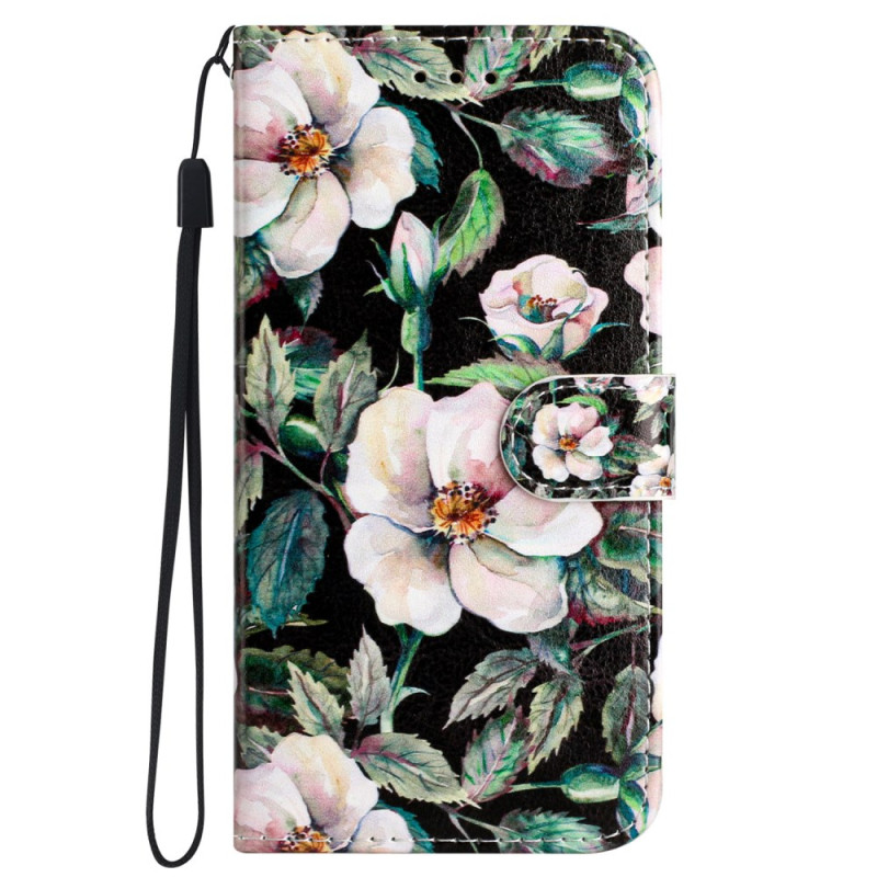 Hoesje iPhone 16 Magnolia's met sleutelkoord