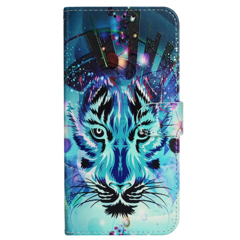 Hoesje voor iPhone 16 Wolf motief met riem