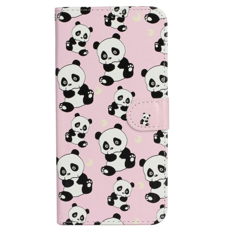 Hoesje iPhone 16 Panda's met sleutelkoord