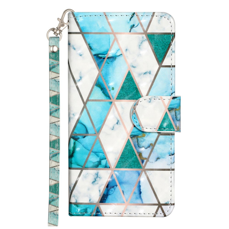 iPhone 16 Groen en Blauw Marmer Strap Case