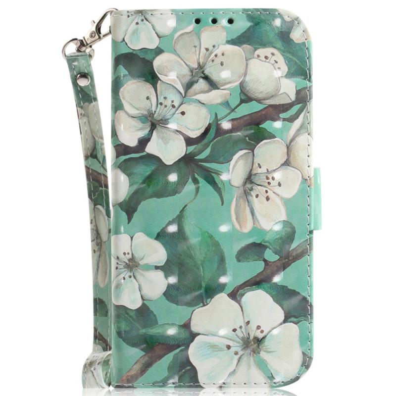 Hoesje voor iPhone 16 Aquarel Bloemen met sleutelkoord