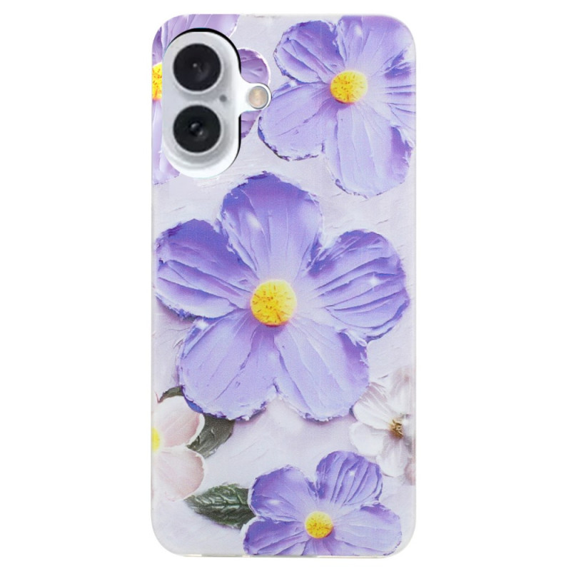 iPhone 16 Paarse Bloem Case