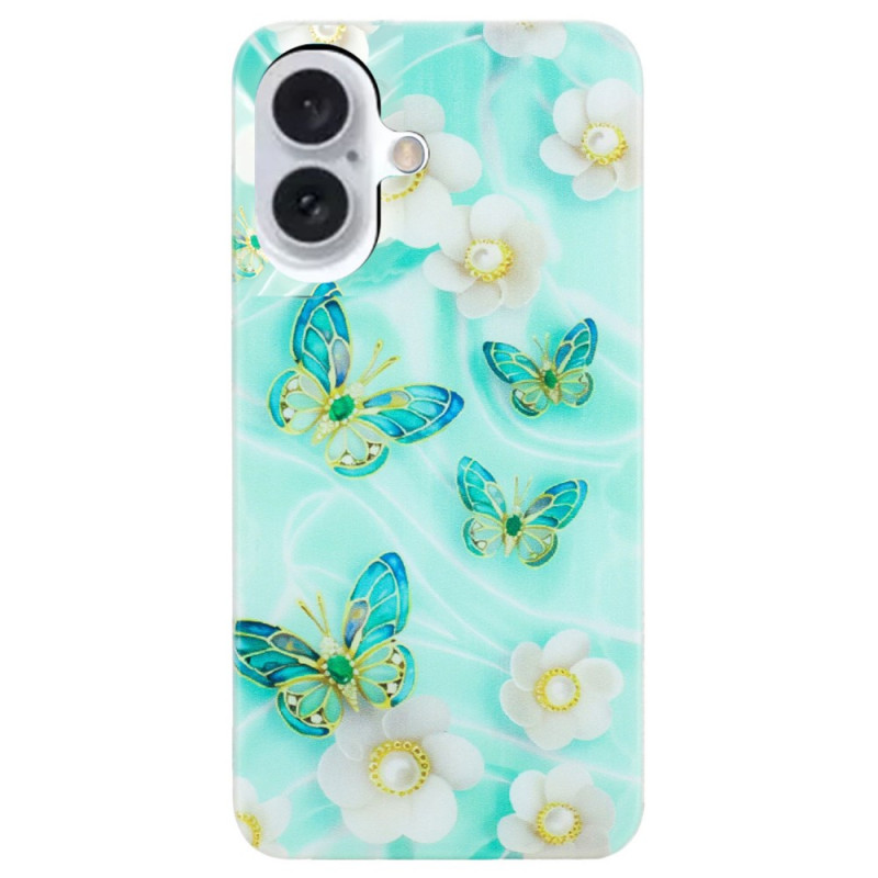 iPhone 16 hoesje Bloemen en vlinders