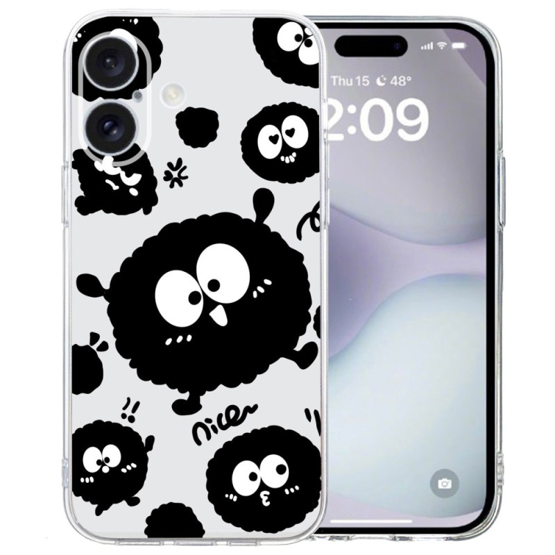 Hoesje iPhone 16 Transparante Rand Zwart Briquette