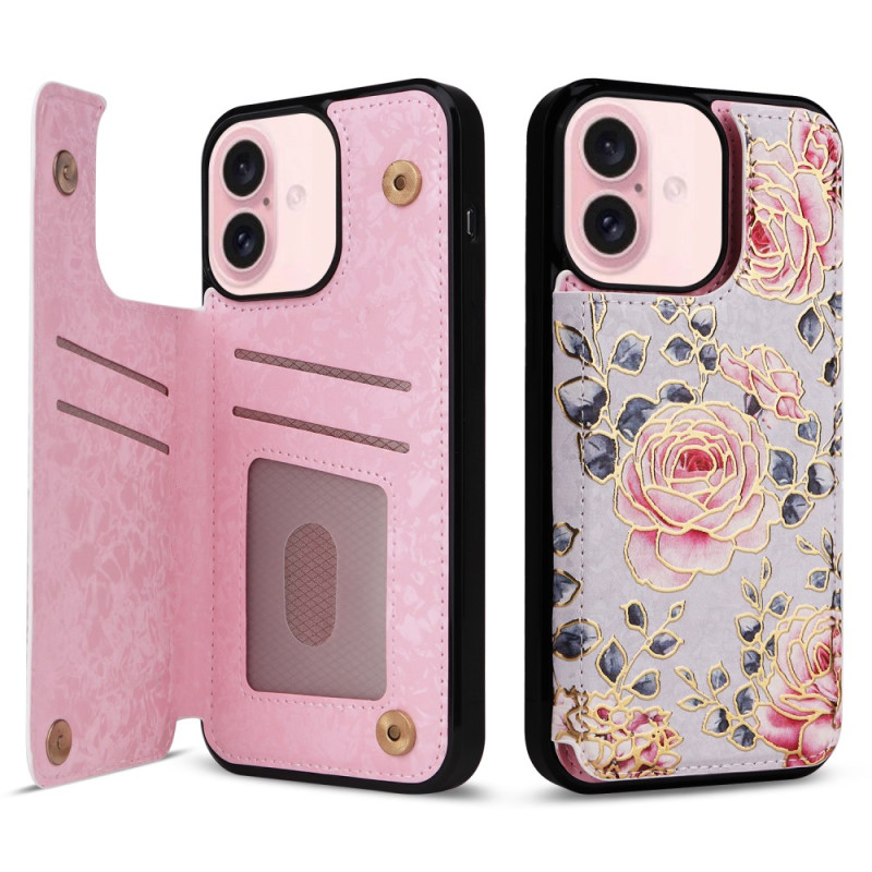 Etui iPhone 16 RFID-kaarttasje Floral