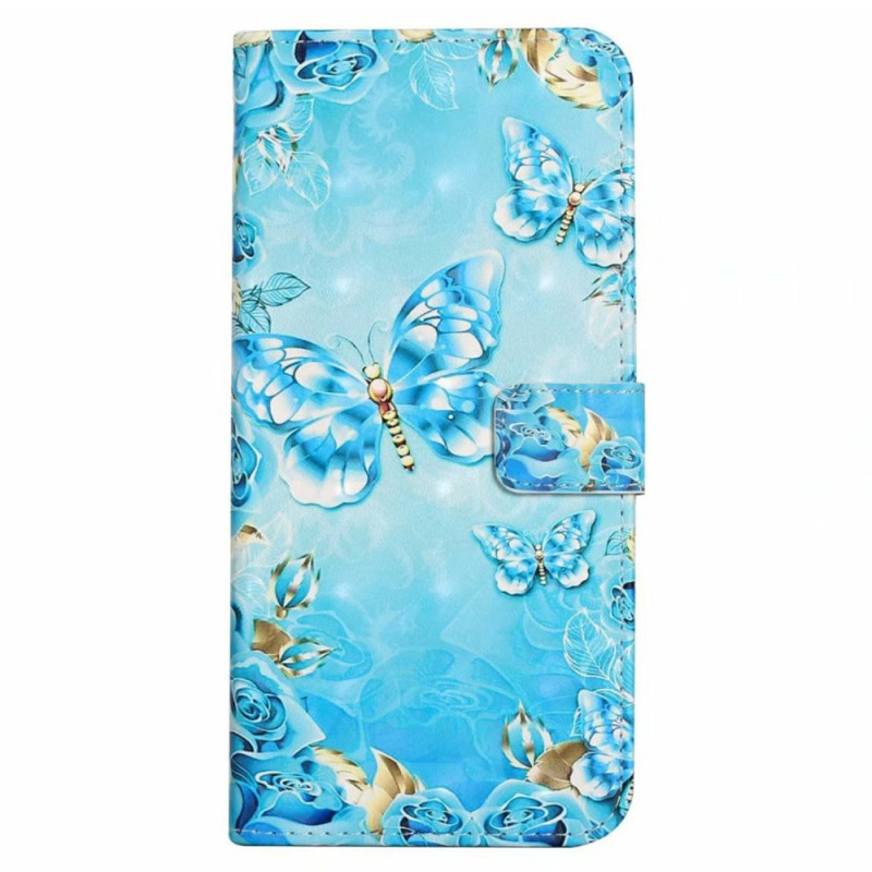 Hoesje iPhone 16 Lichtblauw Vlinders