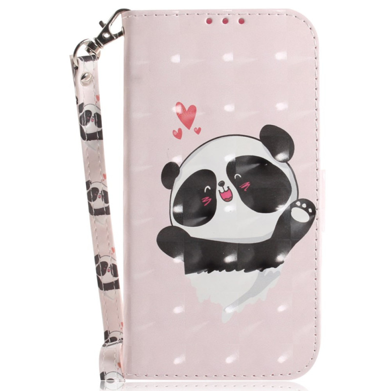 Hoesje iPhone 16 Plus Panda Love met bandje