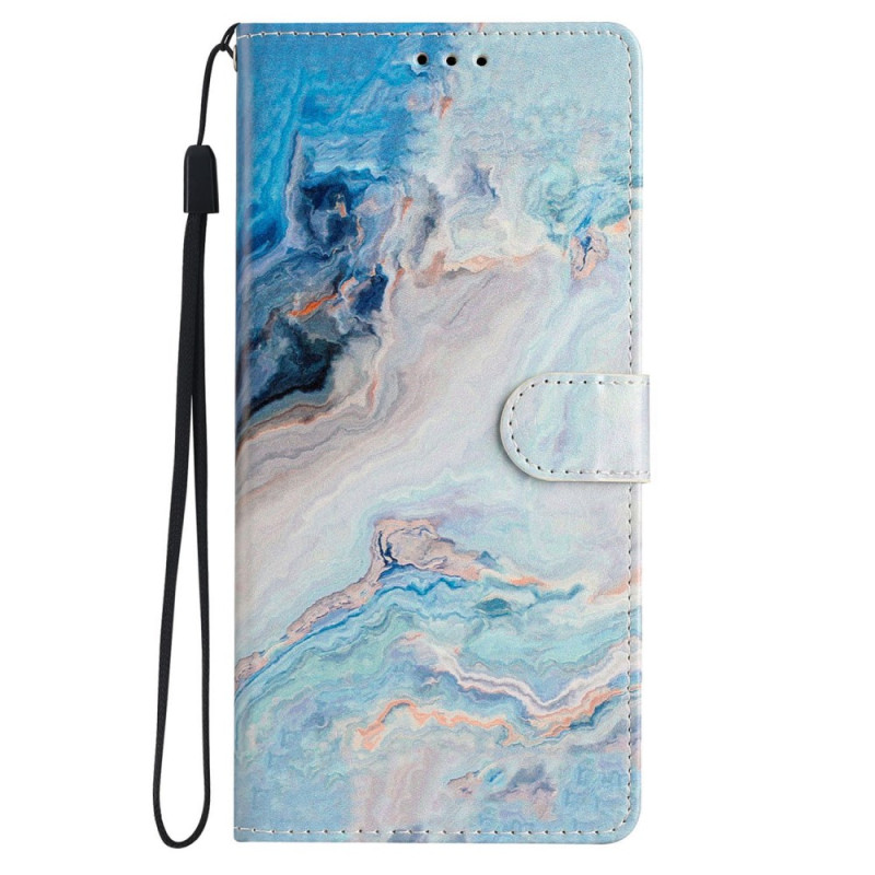 Hoesje iPhone 16 Plus Marmerblauw met bandje