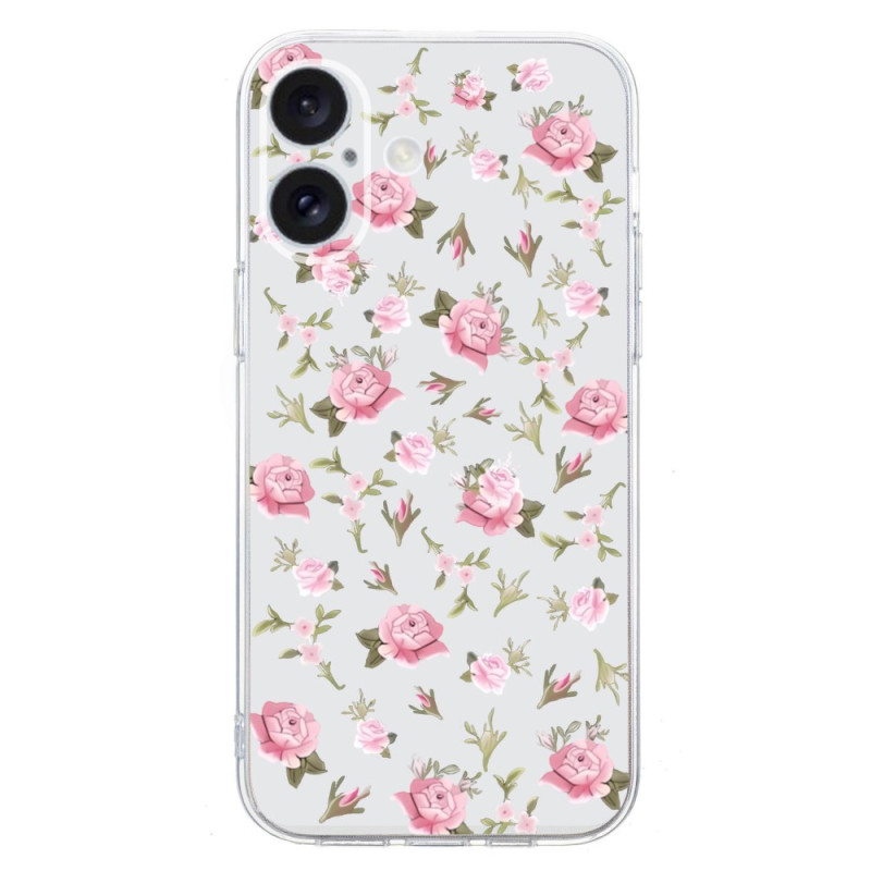 Hoesje iPhone 16 Plus Klein Roze Bloemen