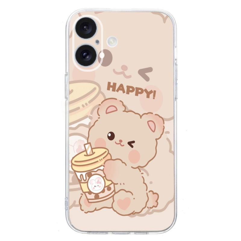 iPhone 16 Plus harde beschermhoesHappy Bear