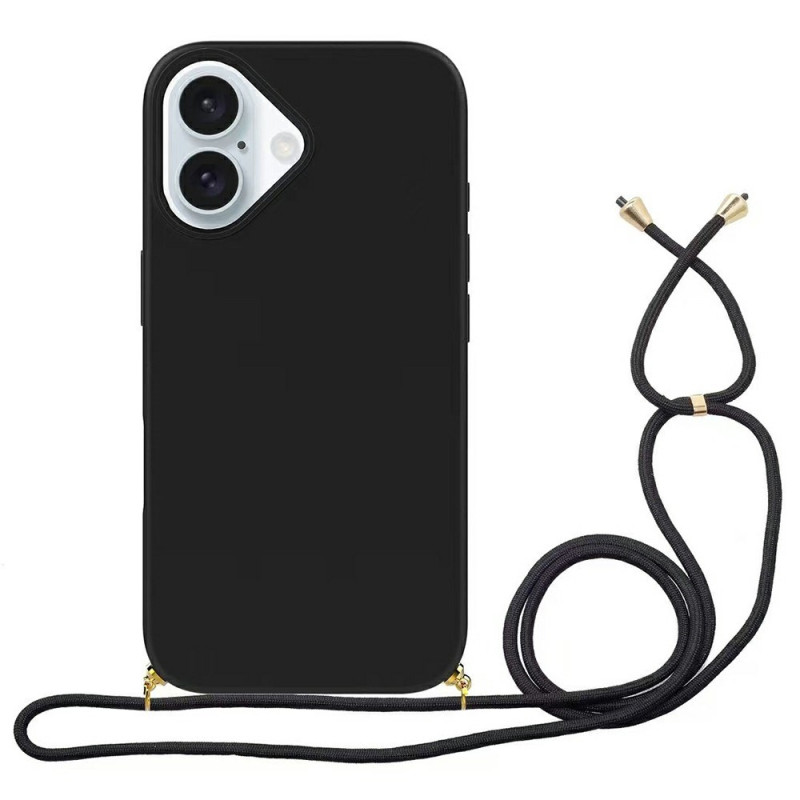 Trekkoord hoesje iPhone 16 Plus Tarwe stro