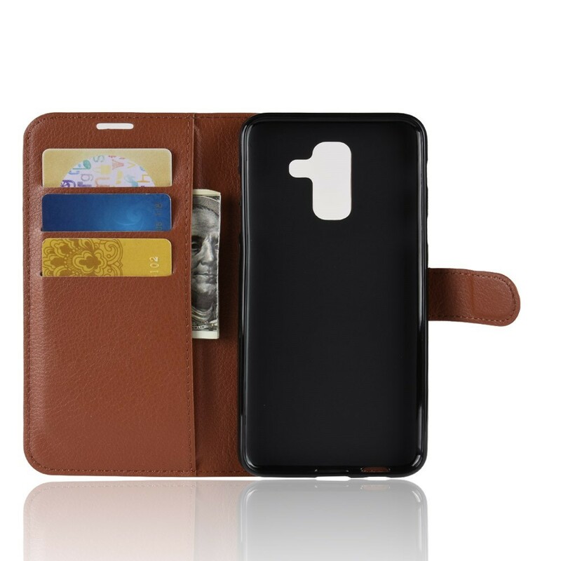Samsung Galaxy A6 Plus Kunstlederen Hoesje Lychee Samsung Galaxy A6 Plus Kunstlederen Hoesje Lychee