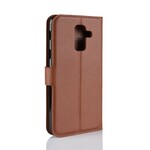 Samsung Galaxy A6 Plus Kunstlederen Hoesje Lychee Samsung Galaxy A6 Plus Kunstlederen Hoesje Lychee