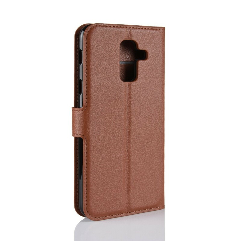 Samsung Galaxy A6 Plus Kunstlederen Hoesje Lychee Samsung Galaxy A6 Plus Kunstlederen Hoesje Lychee