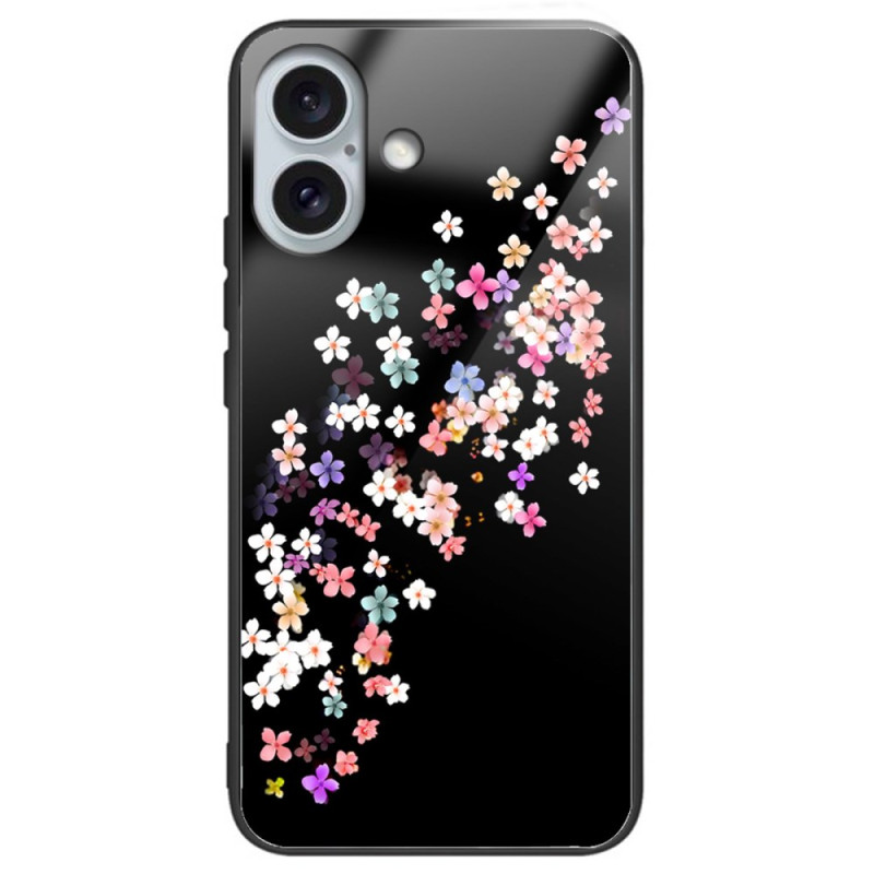 Hoesje iPhone 16 Plus Getemperd Glas Bloemenpatroon