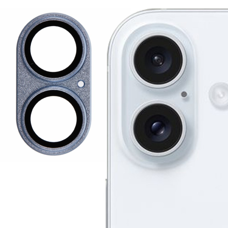 iPhone 16 / 16 Plus gehard glas beschermende lens metalen frame Frosted ontwerp